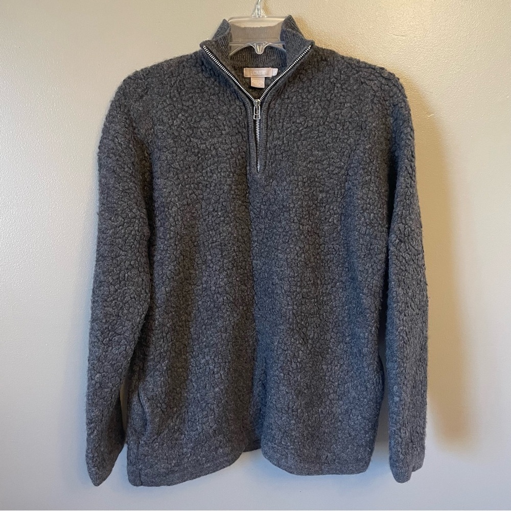 J. Crew Vintage wool Sherpa 1/4  Zip Pullover Jacket Size M gorpcore